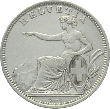 Preview: 1 Franken 1861 B - sitzende Helvetia in wunderbarer Qualität Preview: 1 Franken 1861 B - sitzende Helvetia in wunderbarer Qualität
